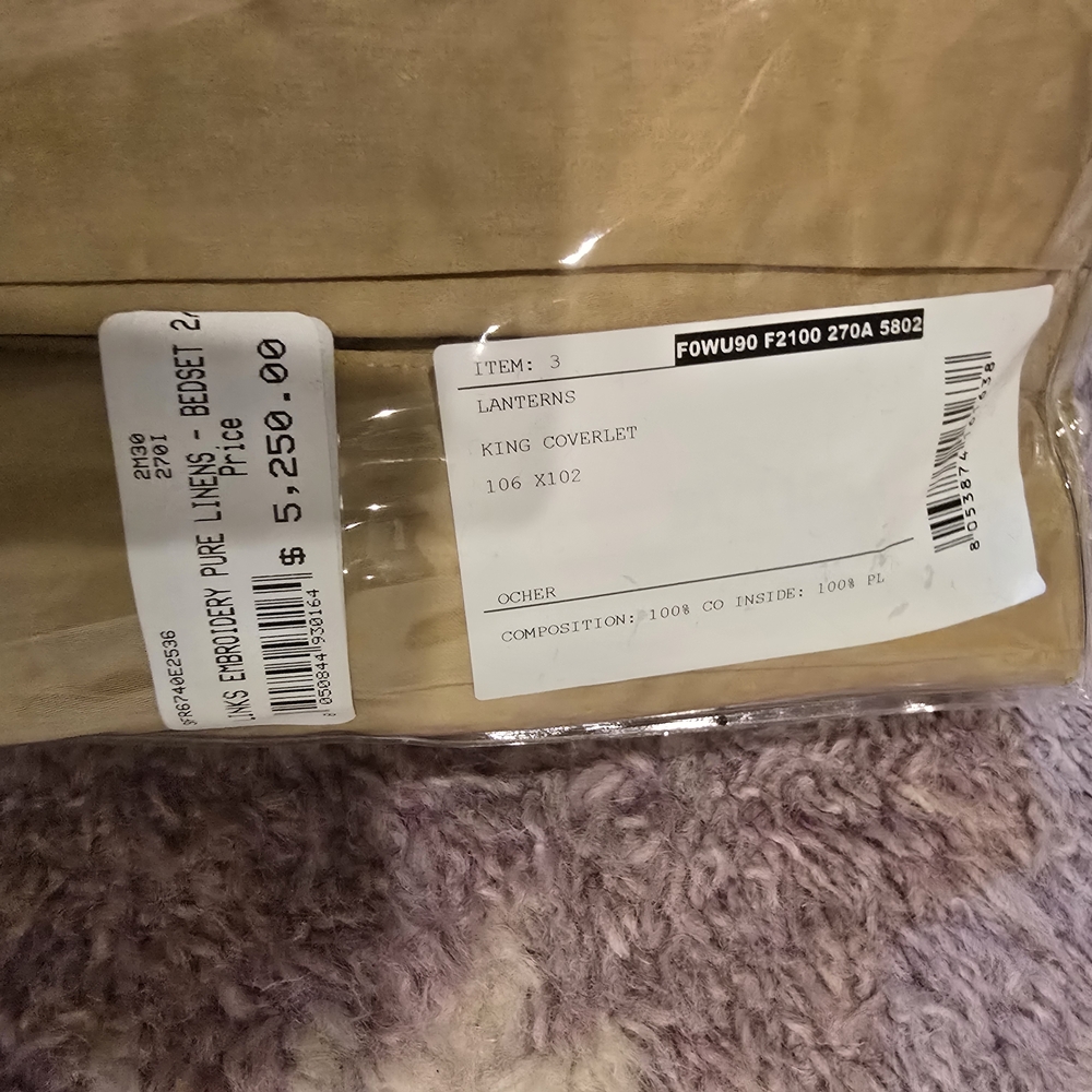 Sold Please DONT Purchase Reserved /  Frette  Luxury Elegant Gold King Coverlet - Picture 5 of 5